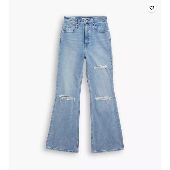 LEVI'S PREMIUM 70's High Rise Flare Jeans You and I Light Wash Sz 30 {3P27} - Picture 5 of 6